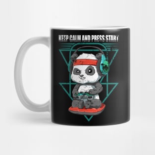 Funny Panda Gaming Gamer keep calm and press start Mug